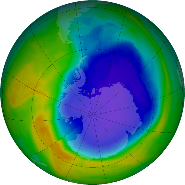 Antarctic ozone map for 01 November 1999